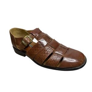 Stacy Adams Men’s 10 Brown Leather Fisherman Sandals Casual Shoes